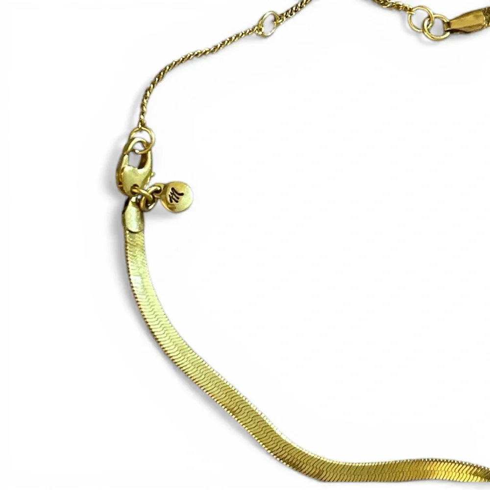 Madewell Herringbone Chain Necklace in Vintage Gold - Picture 9 of 10
